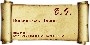 Berbenicza Ivonn névjegykártya